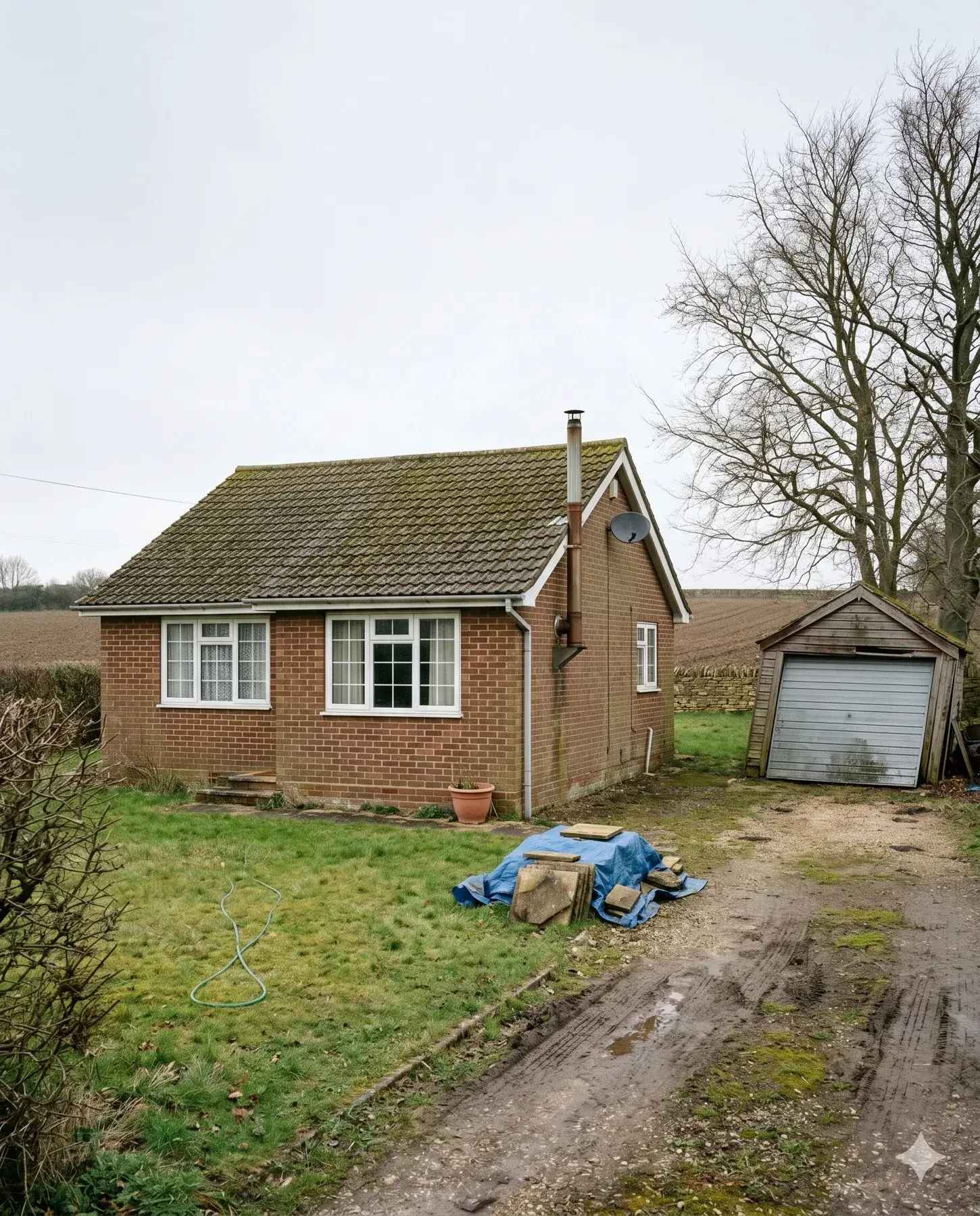 Before — Original bungalow, low-grade brick, single aspect